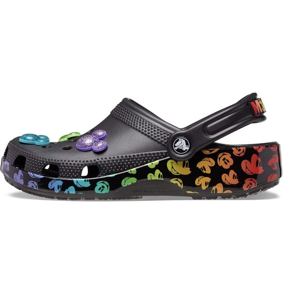 Disney LGBTQ Crocs Black Rainbow Pride Mickey Mouse Clogs Mens 13 NEW Fast Ship main image 9
